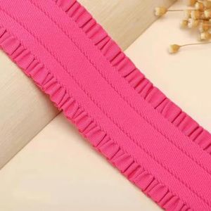 Hoge elasticiteit elastische riem verdikte duurzame tailleband Elastiek kant brede riem broek taille rok speciale accessoires-roze rood-50mm-2m