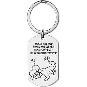 Funny Couple Keyring,Metal Stainless Steel Keychain | Wedding Valentines Day Gift for Wife Husband Boyfriend Girlfriend, Anniversary Birthday Favor for Couple Lover Pisamhid