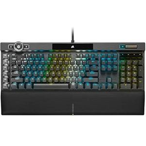 Corsair CH-912A014-NA K100 RGB Mechanisch Gaming Toetsenbord (Cherry mx Speed switches, Double-Shot PBT Keycaps, AXON hyperprocessing technologie, 44-Zone RGB LightEdge, Per toets instelbare RGB-verlichting),Zwart