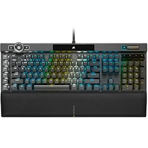 Corsair CH-912A014-NA K100 RGB Mechanisch Gaming Toetsenbord (Cherry mx Speed switches, Double-Shot PBT Keycaps, AXON hyperprocessing technologie, 44-Zone RGB LightEdge, Per toets instelbare RGB-verlichting),Zwart