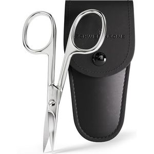 SCHWERTKRONE® Nagelschaar [Made in Germany] – hoogwaardige vingernagelschaar met nagelschaaretui – nagelschaar – nagelschaar – manicureschaar gebogen – nagelriemschaar extra fijn en scherp