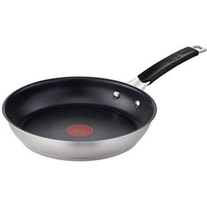 Jamie Oliver by Tefal E51204 braadpan | 24 cm | anti-aanbaklaag | veilig | thermosignaal | geklonken handvat | geschikt voor inductie | gezond koken | roestvrij staal