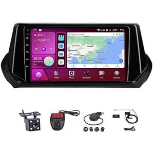 Android Autoradio Video Multimedia Speler, 9 Inch Touch Screen Radio Plug And Play Autotoebehoren Met Bluetooth En Navigatie En Achteruitrijcamera Voor Peugeot 2008 208 2019-2020(M600S 4G+WIFI 6G+12