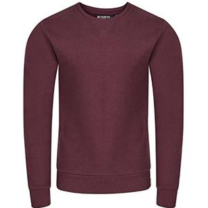 riverso RIVPhillip sweatshirt voor heren, basic, ronde hals, sweater met lange mouwen, regular fit, effen, zwart, rood, blauw, bruin, groen, grijs, S, M, L, XL, XXL, 3XL, 4XL, 5XL, Port Red (15400), S