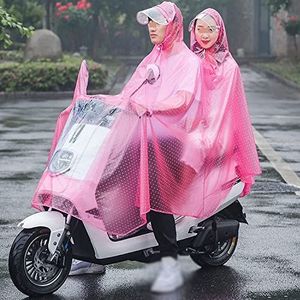 Waterdichte poncho voor volwassenen, Polka Dot Print Elektrische Fiets Capuchon Waterdichte Poncho Lichtgewicht Compacte Fiets Motorfiets Fiets Scooter Cape, Rood, 4XL(Rood_4XL)