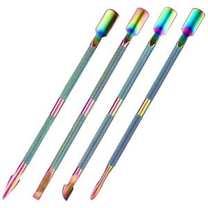 Cuticle Pusher Tool metalen nagelriemverwijderaar en snijder Dual Side nagelschraper pusher Manicure Cleaner Cuticle Trimmer voor vingernagels en teennagels