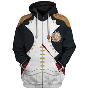 Historische figuur 3D-print hoodie koloniale koning cosplay kostuum leger uniform sweatshirt, #18, L