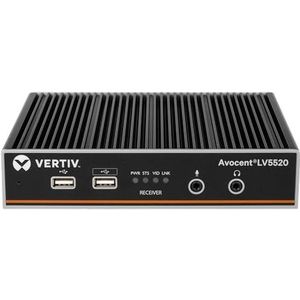 Vertiv Avocent Longview 5520 krachtige KVM-extender | ontvanger | dubbele kop | 4K 60Hz (LV5520R-400)