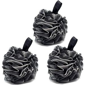 3 stuks bad douche spons JollyJelly mesh bad luffa dubbel mesh lichaam scrubber borstel voor vrouwen mannen peeling huid schoon kalmerende huid (60 g/stuk)
