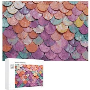 Puzzel 300 stuks gepersonaliseerde foto's puzzel met opbergtas zeemeermin schalen achtergrond puzzels uitdagende foto puzzel mannen vrouwen home decor houten puzzels voor familie