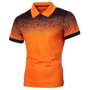LQHYDMS T-shirts Mannen Mannen Shirt Tennis Shirt Dot Grafische Plus Size Print Korte Mouw Dagelijkse Tops Basic Streetwear Golf Shirt Kraag Business, Geel B, XL