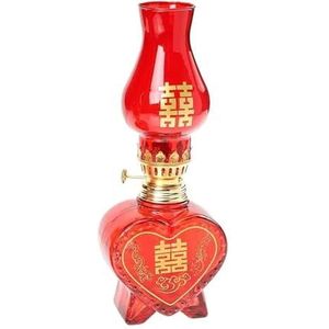 Olielampen Creatieve Kerosine Led Glas Olielampen Mode Hartvormige Romantische Tafellampen Chinese Traditionele Bruiloft Retro Mooi Kerken