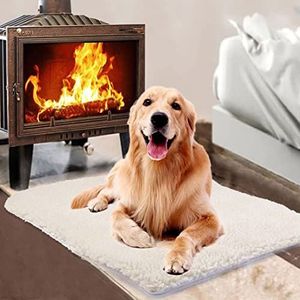 GGoty Zelfverwarmende huisdierpads, warm huisdierbed antislip mat kattenbeddeken, zelfverwarmend hondenkussen voor binnen katten en honden puppy's (S-1 stuks, wit)