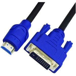 MeLphi HDMI naar DVI Adapterkabel voor Computer HD TV Monitor Converterkabel DVI naar HDMI (Maat: 5 meter blauw)