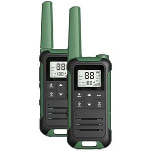 2 Stuks Mini Walkie Talkie PMR FRS Draagbare LCD-scherm Tweerichtingsradio Ondersteuning Type-C Oplader For Jacht Kampeertrip Heldere Spraakoverdracht(PMR add BAT-G)