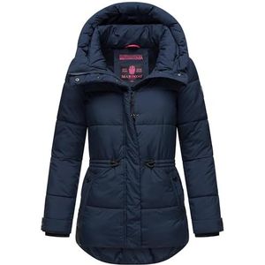 MARIKOO Dames winterjas gewatteerde jas warm met capuchon Akumaa Navy Gr. M, Donkerblauw, M