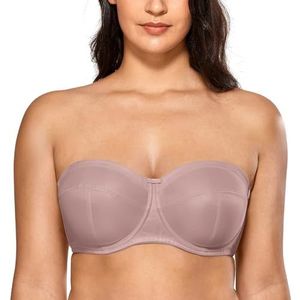 DELIMIRA Strapless-bh Voor Dames Grote Maat Converteerbaar Met Beugel Niet Gewatteerd Steen 90C