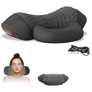 Back Neck Massager, Upgrade Pillow Massage Neck Hump, 2025 New 3 in 1 Massager Pillow with Heat, Ergonomic Memory Foam Heated Massage Pillows for Pain Relief Deep Tissue Sleep Aid (Zwart)