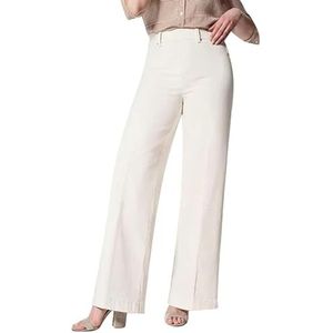 Jeans met naad aan de voorkant - Elastische jeans met hoge taille en naad aan de voorkant - Stijlvolle jeans met verouderde look zonder ritssluiting voor, vakantie, thuis, werken, Yajimsa