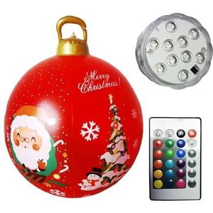 60 cm Kerstbal Ornamenten Outdoor Indoor Lichtgevende LED Kerst Decoratie Bal Ballon Opblaasbare Speelgoed Bal Kerstmisgift-E-60cm