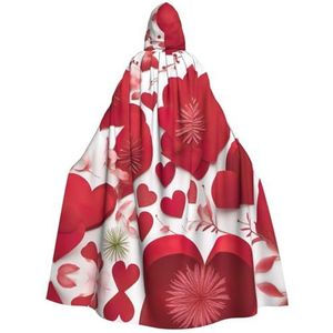 SSIMOO Valentijnsdag rood hart bloem prachtige vampiermantel voor rollenspel, gemaakt voor onvergetelijke Halloween-momenten en meer