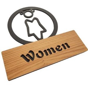 Het nummer van het kleverige toilet Verwijderbare sticker for toiletdeur van acryl for openbare aanduiding en hoteldecoratie(A,15X14.6CM)