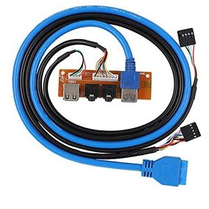 BROLEO Computer Chassis Panel, Stabiele Transmissie Rvs USB Interface Behuizing Computer Voorpaneel, Audio Voorpaneel, voor Computer Case