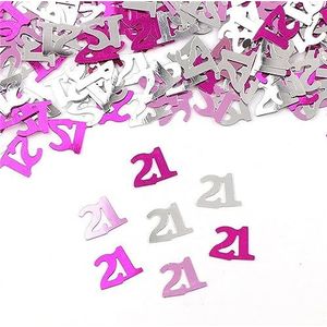 Feestdecoraties 15 g digitale figuren 16 18 30 40 50 60 confetti gelukkige verjaardag partij nummers tafel spreidt decoraties strooi metallic (kleur: 21 roze, maat: 15 g)