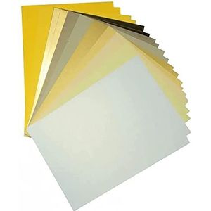 Netuno Set van 20 vellen gekleurd papier in geel, DIN A4, 210 x 297 mm, kleurrijk papier, gele tinten, knutselpapierset voor collages, scrapbooking, origami, schooltassen, fotoalbums, wenskaarten,