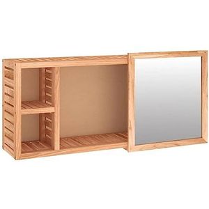 vidaXL Spiegelkast 80x17x34 cm massief walnotenhout