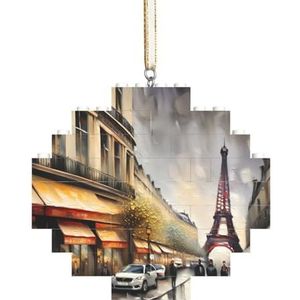 Olieverfschilderij Parijs Straattafereel Eiffeltoren Spannende Diamant Bouwsteen Puzzel-Boeiend,Stress-verlichtende leuke puzzel