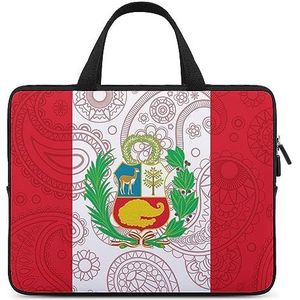 Peruaanse Paisley Vlag Laptop Tas Duurzaam Waterdicht Notebook Draagtas Computer Tas Aktetas 12 inch