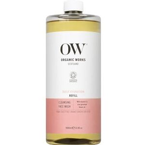 Organic Works Daily Hydration Cleansing Face Wash - Exfoliërende Face Wash doordrenkt met vitamine E - schuimende gezichtsreiniger voor een evenwichtige huid - 33,8 oz