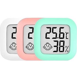 Mini Indoor Thermometer LCD Digitale Temperatuur Kamer Hygrometer Gauge Sensor Vochtigheid Meter Indoor Thermometer Temperatuur(White Pink Green)