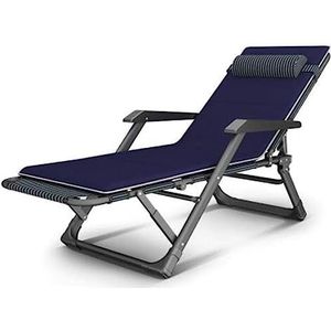 GEIRONV Ligstoel for buiten, draagbare fauteuils met nulzwaartekracht en met kussen verstelbare ligstoelen Fauteuils (Color : Black cushion, Size : 178x52x25cm)