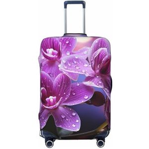 NONHAI Reisbagage Cover Protector Paarse bloem Koffer Cover Wasbare Elastische Koffer Protector Anti-Koffer Cover Past 45-32 Inch Bagage, Zwart, X-Large