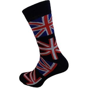 Mazeys Heren 2 paar Retro Union Jack sokken, Meerkleurig, One size