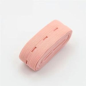 Elastiekjes 20 mm geweven knoopsgat elastische band Elast Stretch Tape Verleng afwerkingstape DIY naaien kledingaccessoire-lichtroze-20 mm 2yads
