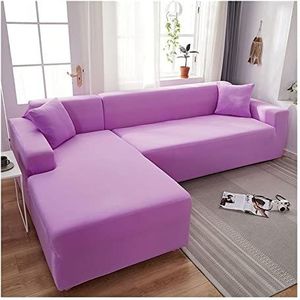 Moderne bankdeksel for kinderen, huisdieren Stijlvolle hoge stretch Couch Cover Furniture Protector Slipcover met elastische bodem machine wasbaar(Color:Light purple,Size:1 Seater 90-140cm)