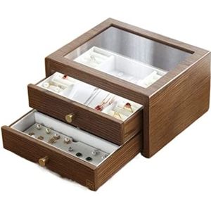 Sieradendoos Sieradenorganizer Houten Juwelendoos Voor Dames Meisjes 2 In 1 Enorme Sieradendoos Sieraden Opbergdoos Juwelendoos Sieradendoosje (Size : A)