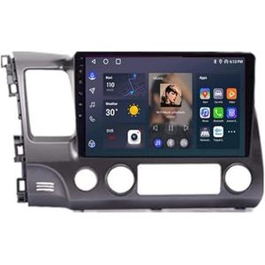 Android 12 Multimedia Stereo Video Speler Voor Honda Civic 2006-2011 Ondersteunt Car-play Android Auto/Bluetooth/FM AM RDS DAB+ Radio/Stuurbediening(8 Core 2G+32G B)