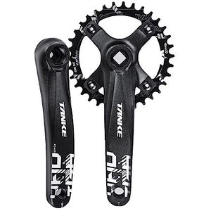 QFWRYBHD Crankstel berg 30T/32T/34T/36T/40T/42T vierkant breed en smal breed kettingblad 170 mm fiets crank set arm hol geïntegreerd vierkant gat crank (kleur: 170 mm, maat: 36T)