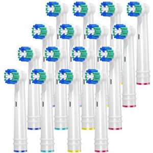 Vervangingsborstelkoppen voor Oral B, 16 stuks elektrische tandenborstelkoppen voor Oral B Braun, Classic Precision Clean Opzetborstels Fit Professional Care, Vitality Pro Smart Genius Series en meer