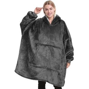 Catalonia Classy Oversized Sherpa hoodie deken, groot sweatshirt met capuchon voor vrouwen, zachte gezellige warme draagbare deken met capuchon en voorvak voor volwassenen, tienermeisjes en mannen,