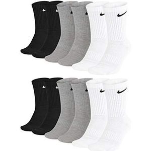 Nike Everyday Cushioned Crew trainingssokken voor heren, 6 paar, - 901 grijs/wit/zwart, 38-42