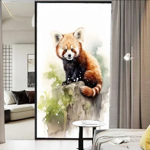 Aquarel Panda Privacy venster film Moderne Leuke Dier Inkt Stijl Statische Klamp Window Film Thuis Ramen Glas Decoratieve Deur Bedekking Zonwering 70 x 100 cm