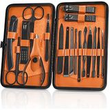 OWill Manicure Set, 18 stks Nail Clippers Pedicure Kit, Manicure Professionele Gereedschap Cadeau Voor Mannen Man Vrienden en Ouders (Zwart & Bruin)