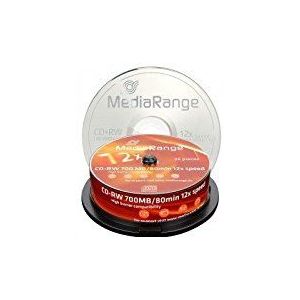 MediaRange CD-RW 700MB|80min 12-voudige schrijfsnelheid, herschrijfbaar, 25 cakebox
