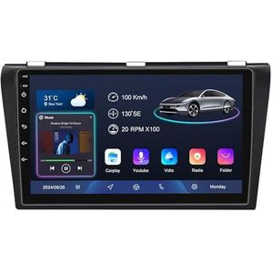 Android 14 9 Inch Touchscreen Autoradio 2 Din voor Mazda 3 2004-2009 met CarPlay & Android Auto Stuurbediening GPS Navigatie AHD Backup Camera Bluetooth (YS10 (2+32G))