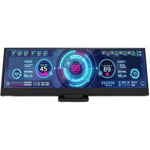Computertemperatuurmonitor, 14 inch uitgerekte staaf 1920x550 draagbare pc-sensorpaneelweergave Mini secundair scherm PC CPU RAM HDD-gegevensmonitor voor Aida64